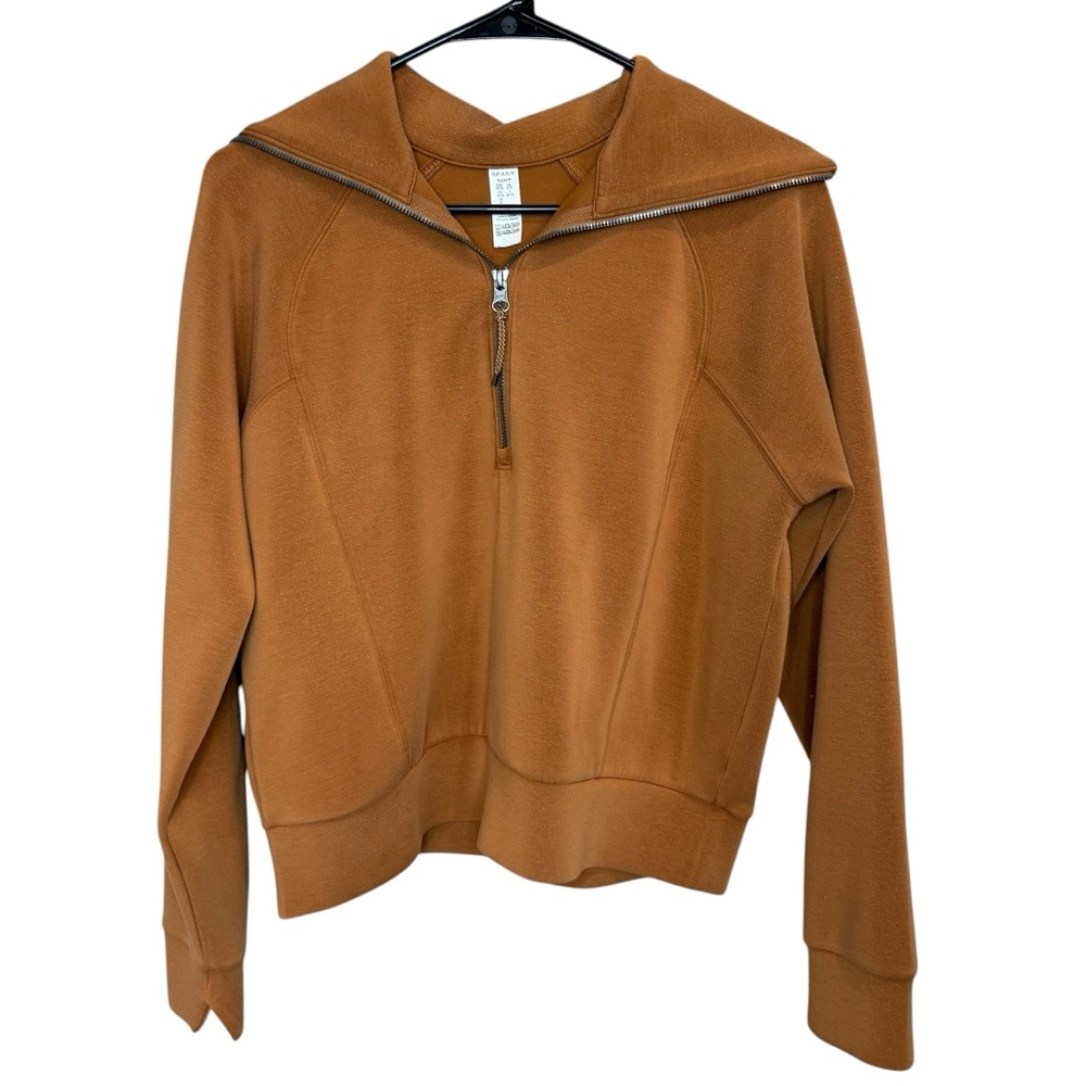 Spanx AirEssentials Half-Zip Butterscotch Pullover Size Small